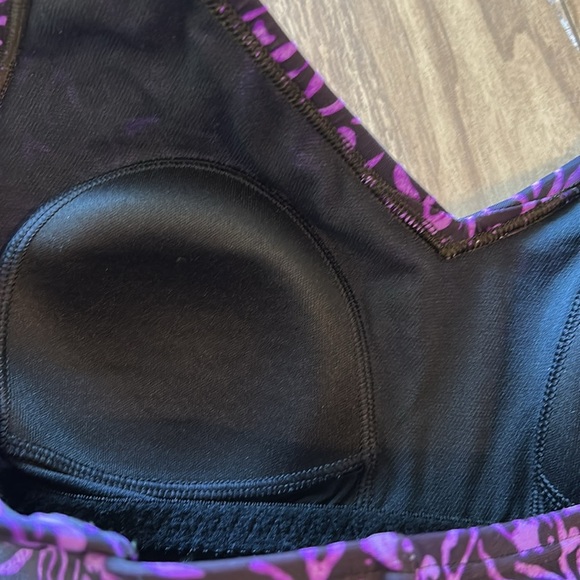 Speedo Women’s One Piece Bathing Suit Classic Swimsuit V Neck Purple & Black 8 - Picture 3 of 10